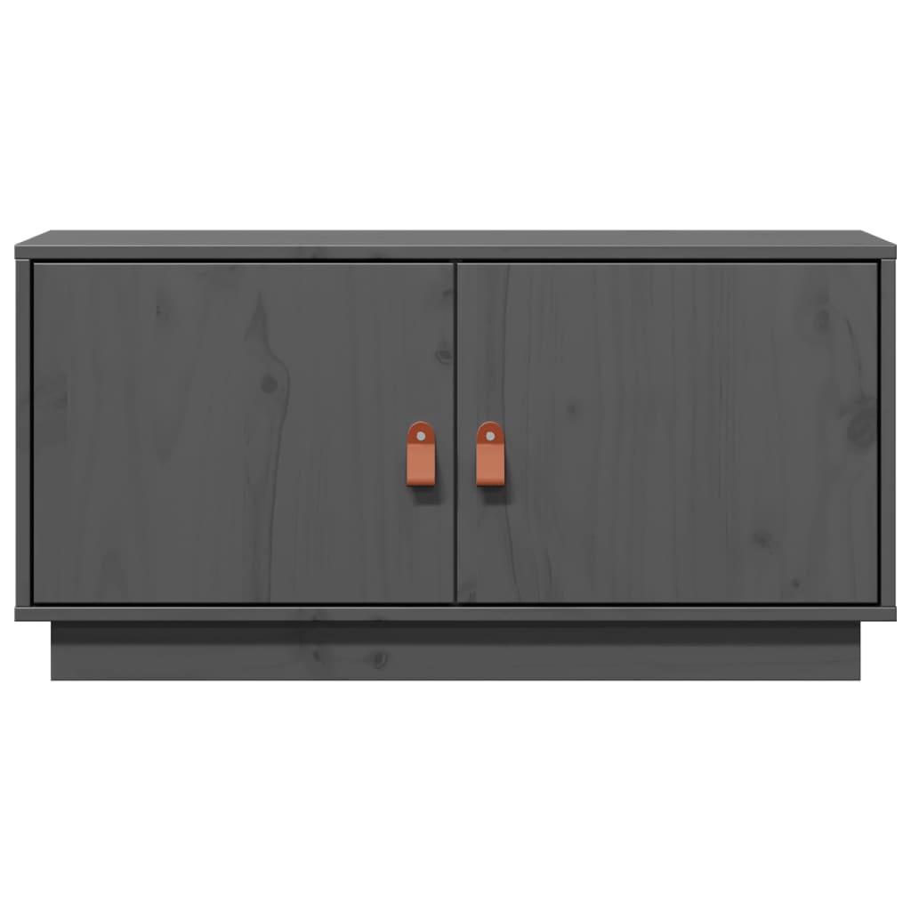 vidaXL Meuble TV gris 80x34x40 cm Bois de pin massif