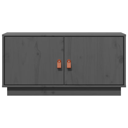 vidaXL Meuble TV gris 80x34x40 cm Bois de pin massif