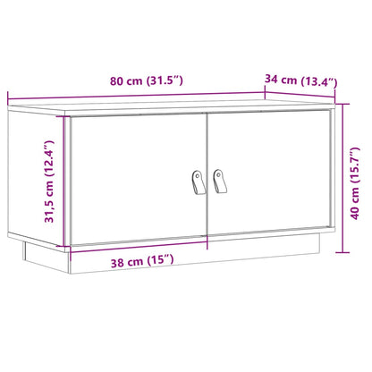 vidaXL TV-Schrank Honigbraun 80x34x40 cm Massivholz Kiefer