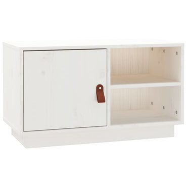 vidaXL Meuble TV blanc 70x34x40 cm en bois de pin massif