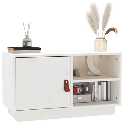 vidaXL TV-Schrank Weiß 70x34x40 cm Massivholz Kiefer