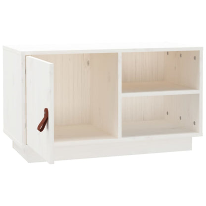 vidaXL TV-Schrank Weiß 70x34x40 cm Massivholz Kiefer