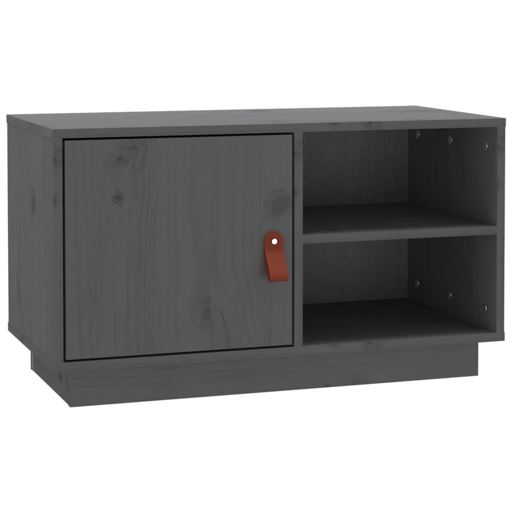 vidaXL Meuble TV gris 70x34x40 cm Bois de pin massif