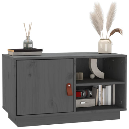 vidaXL Meuble TV gris 70x34x40 cm Bois de pin massif