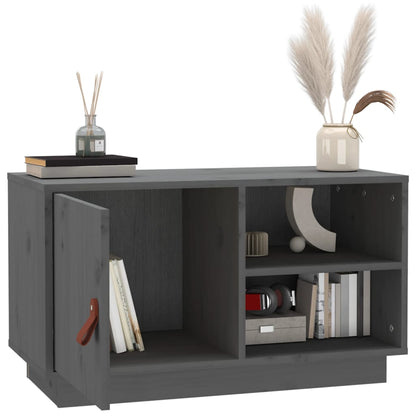 vidaXL Meuble TV gris 70x34x40 cm Bois de pin massif