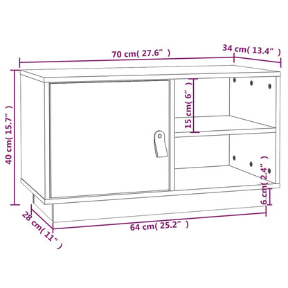 vidaXL TV-Schrank Honigbraun 70x34x40 cm Massivholz Kiefer