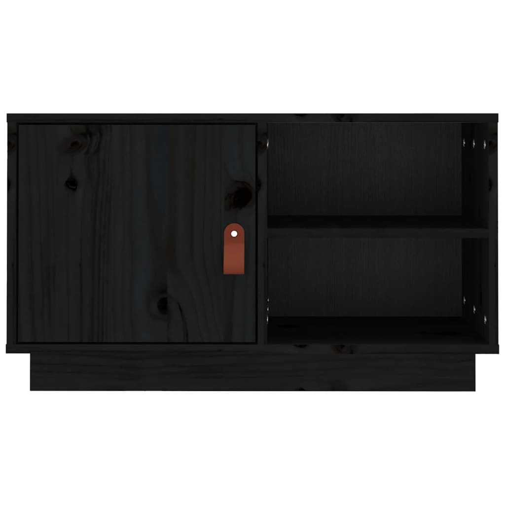 vidaXL Meuble TV Noir 70x34x40 cm Bois de pin massif