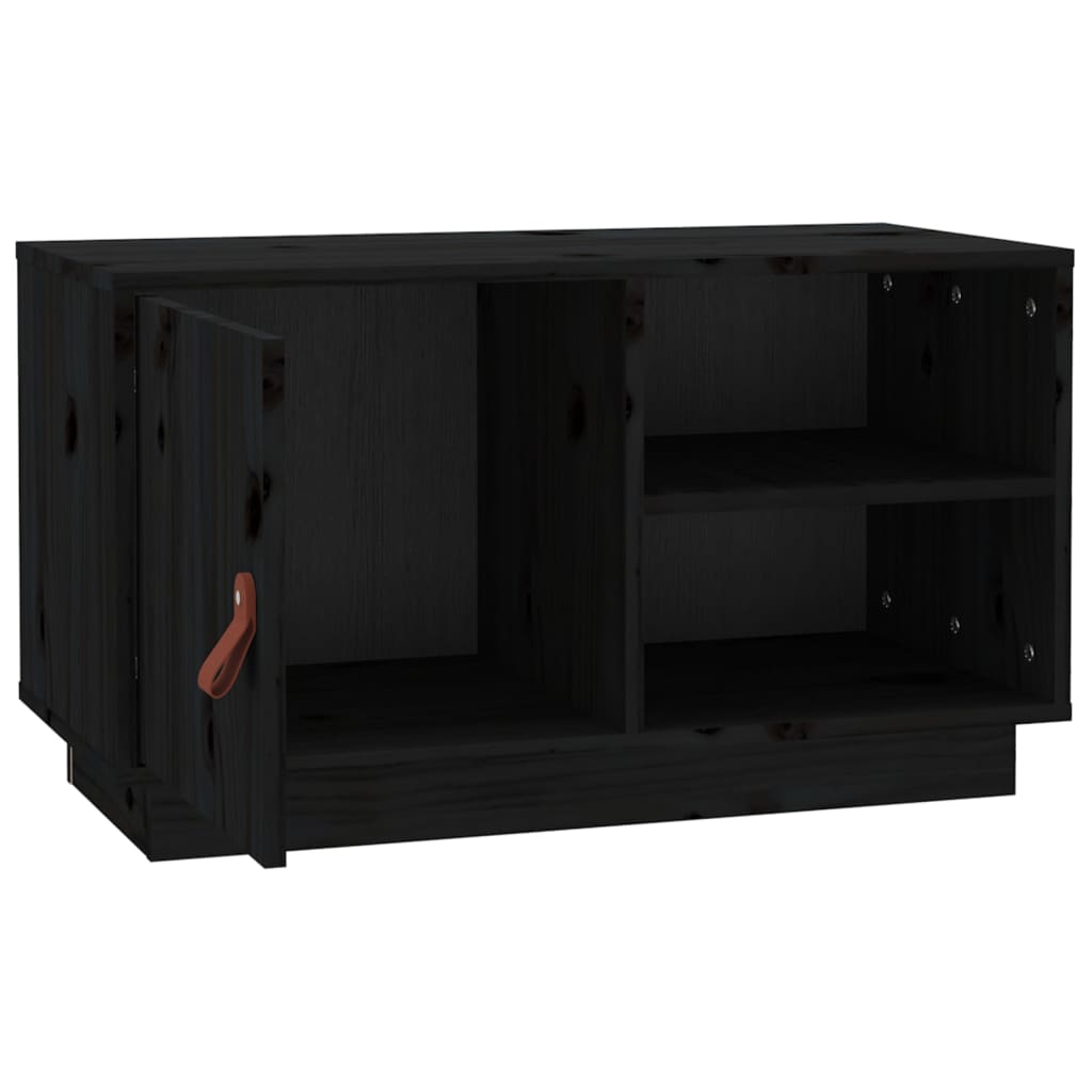 vidaXL Meuble TV Noir 70x34x40 cm Bois de pin massif