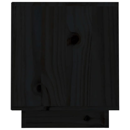 vidaXL Meuble TV Noir 70x34x40 cm Bois de pin massif