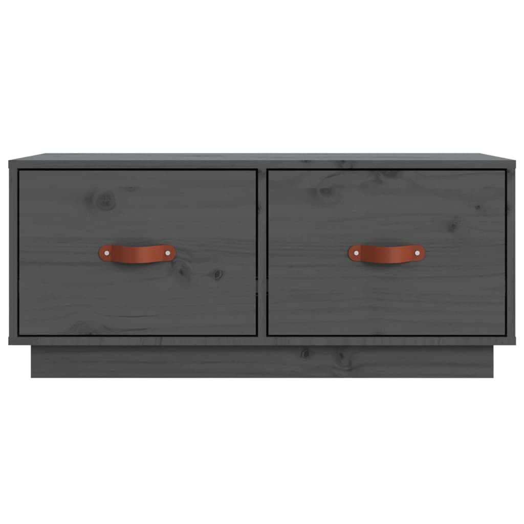 vidaXL Meuble TV gris 80x34x35 cm Bois de pin massif