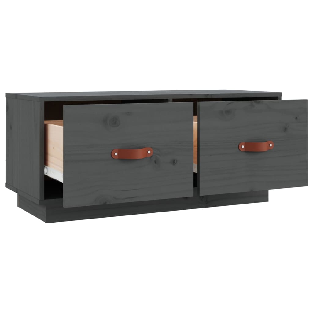 vidaXL Meuble TV gris 80x34x35 cm Bois de pin massif