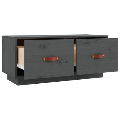 vidaXL Meuble TV gris 80x34x35 cm Bois de pin massif