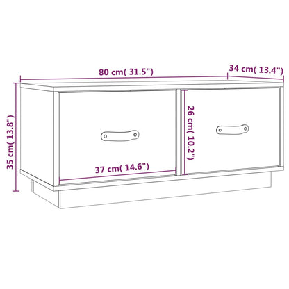vidaXL Meuble TV gris 80x34x35 cm Bois de pin massif