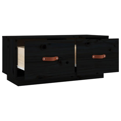 vidaXL Meuble TV Noir 80x34x35 cm Bois de pin massif