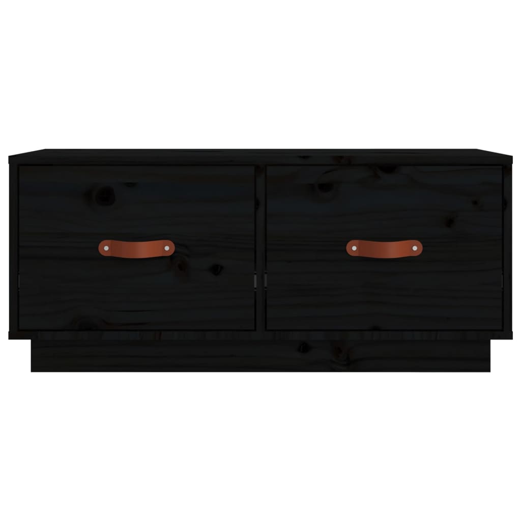 vidaXL Meuble TV Noir 80x34x35 cm Bois de pin massif