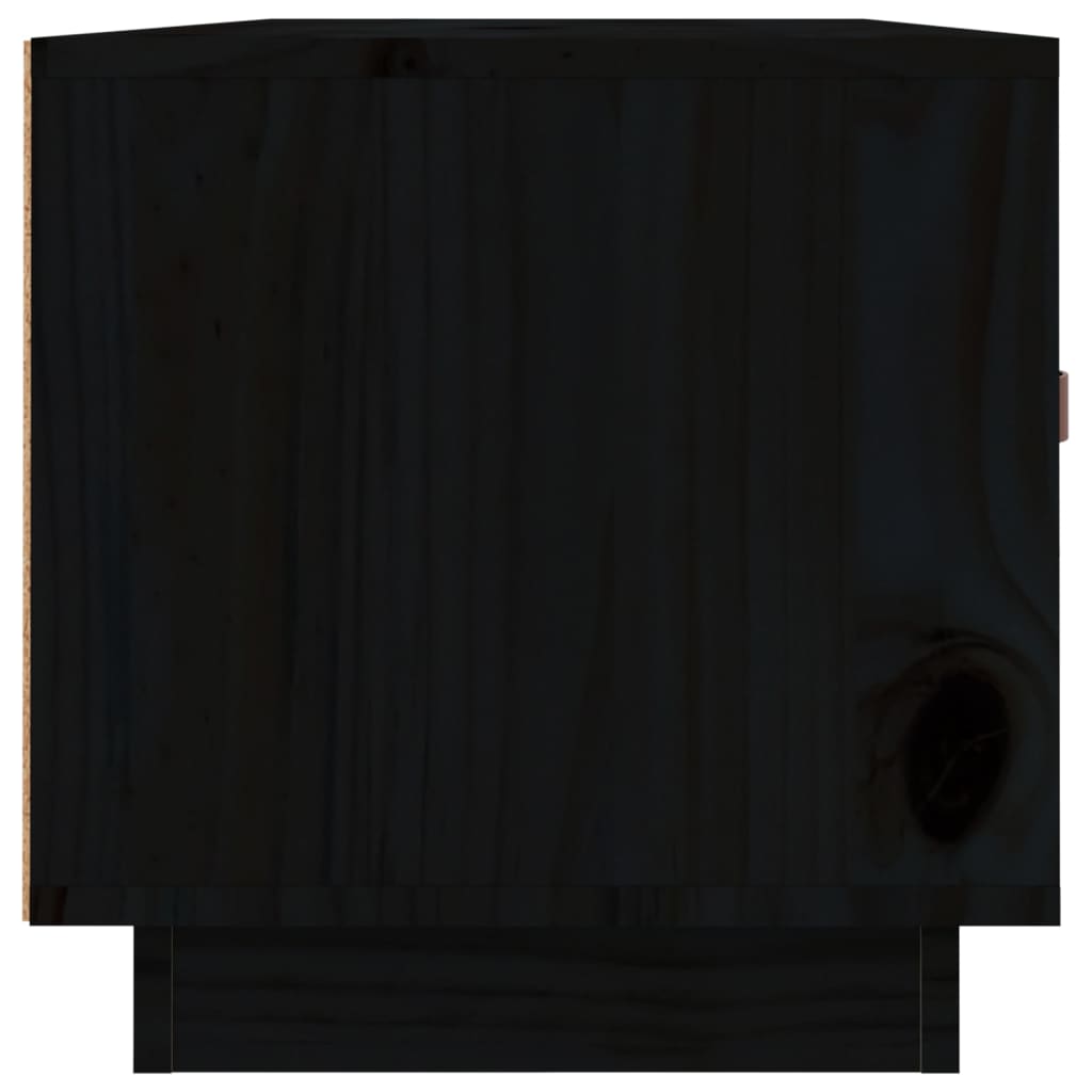 vidaXL Meuble TV Noir 80x34x35 cm Bois de pin massif