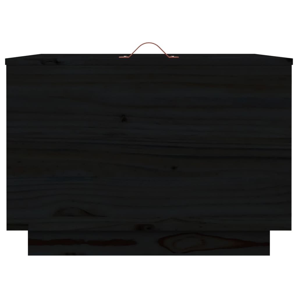 vidaXL Boîtes de rangement avec couvercles 3 pcs Noir Bois de pin massif