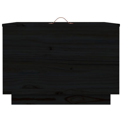 vidaXL Boîtes de rangement avec couvercles 3 pcs Noir Bois de pin massif