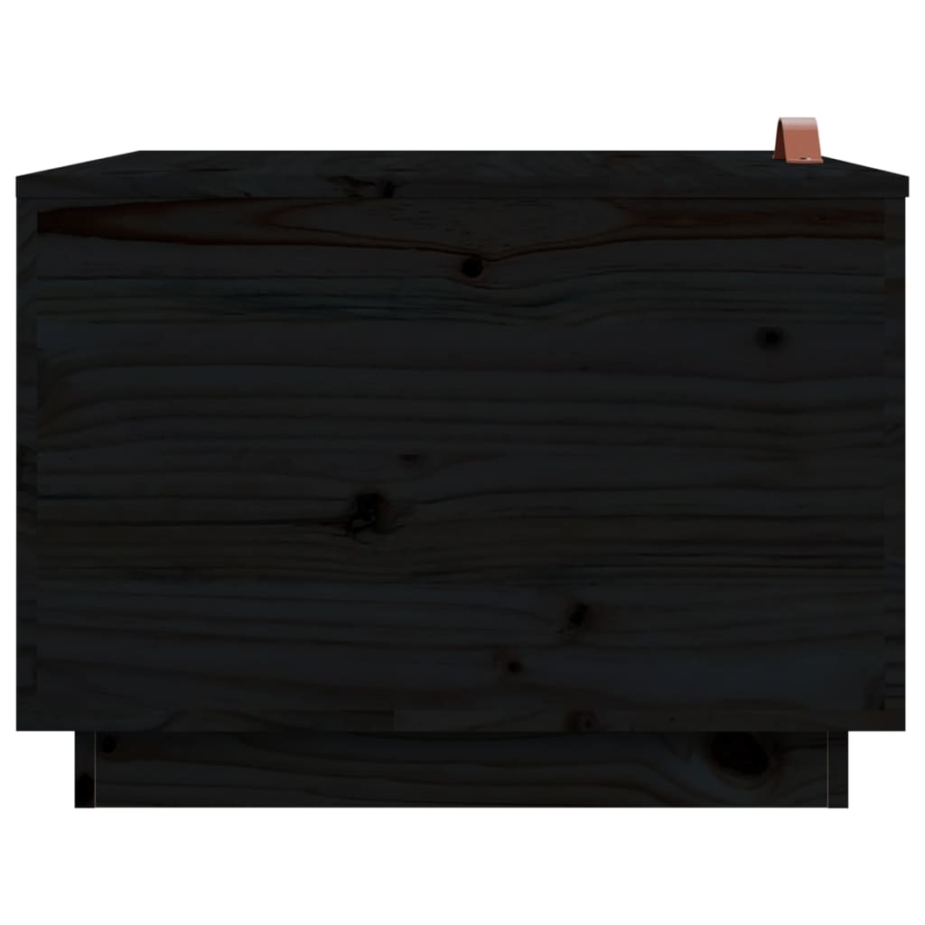 vidaXL Boîtes de rangement avec couvercles 3 pcs Noir Bois de pin massif