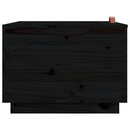 vidaXL Boîtes de rangement avec couvercles 3 pcs Noir Bois de pin massif