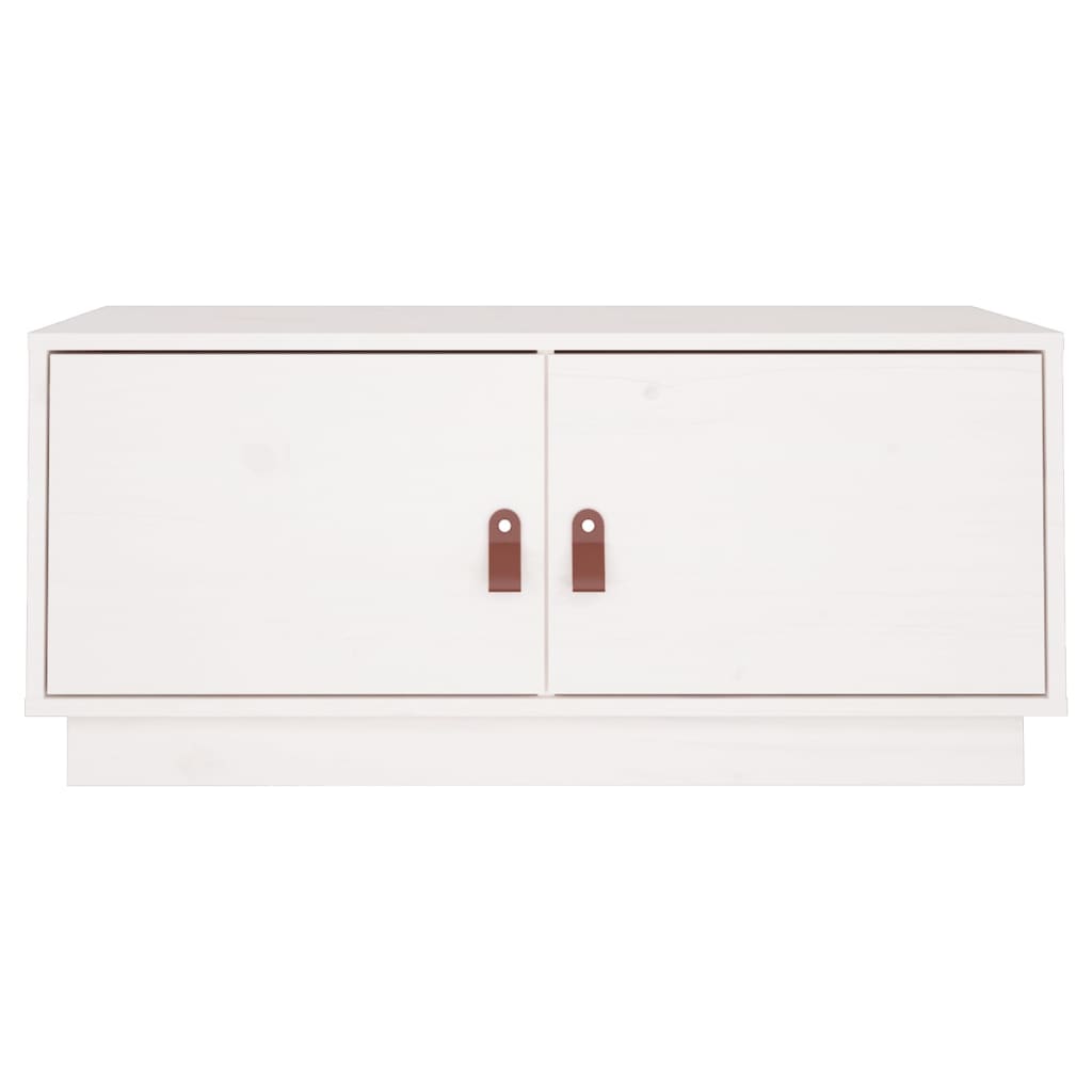 vidaXL Couchtisch Weiß 80x50x35 cm Massivholz Kiefer