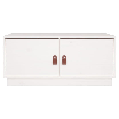 vidaXL Couchtisch Weiß 80x50x35 cm Massivholz Kiefer