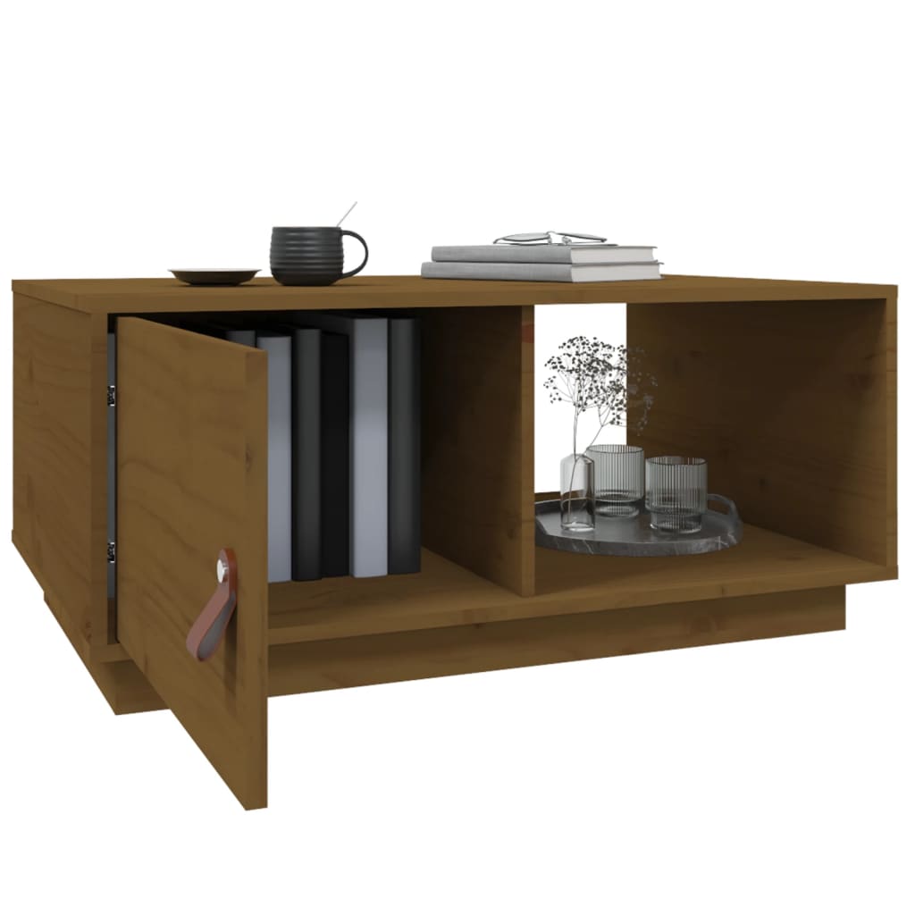 vidaXL Couchtisch Honigbraun 80x50x35,5 cm Massivholz Kiefer