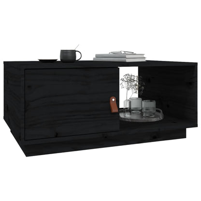 vidaXL Table basse noire 80x50x35,5 cm Bois de pin massif