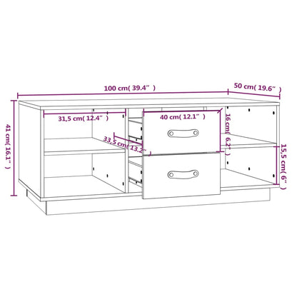 vidaXL Couchtisch 100x50x41 cm Massivholz Kiefer
