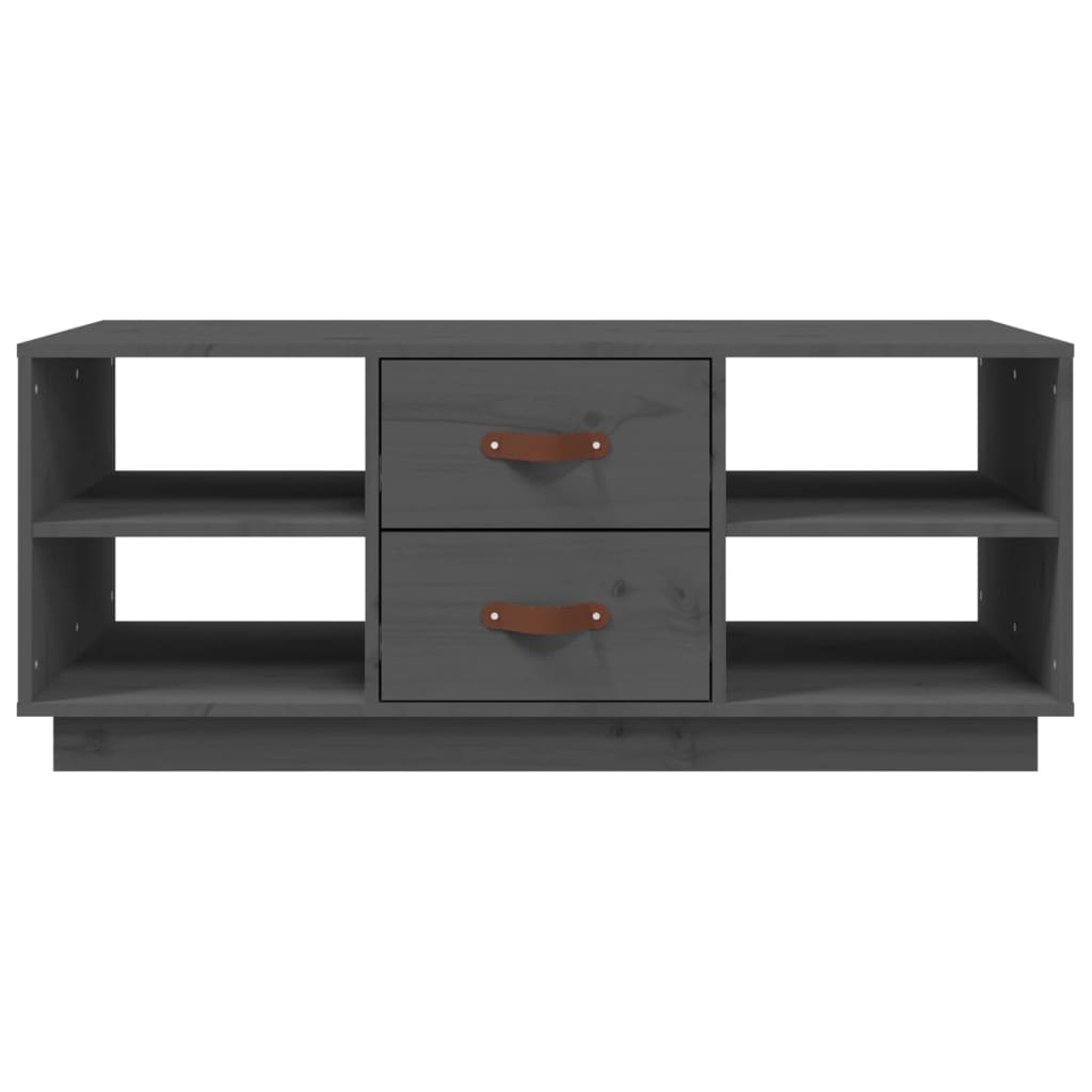 vidaXL Couchtisch Grau 100x50x41 cm Massivholz Kiefer