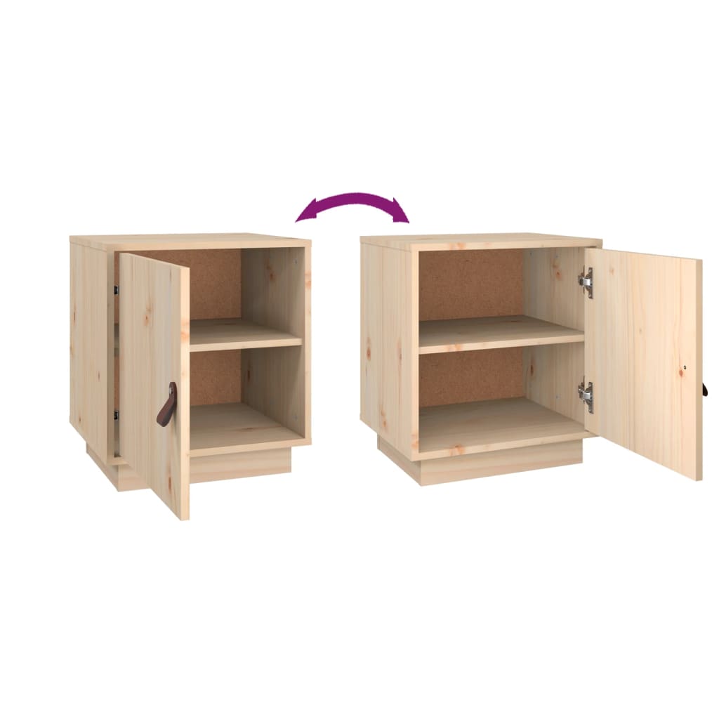 vidaXL Tables de chevet 2 pcs 40x34x45 cm Bois de pin massif