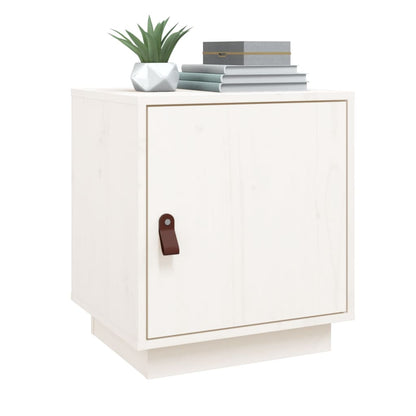 vidaXL Tables de chevet 2 pcs Blanc 40x34x45 cm Bois de pin massif