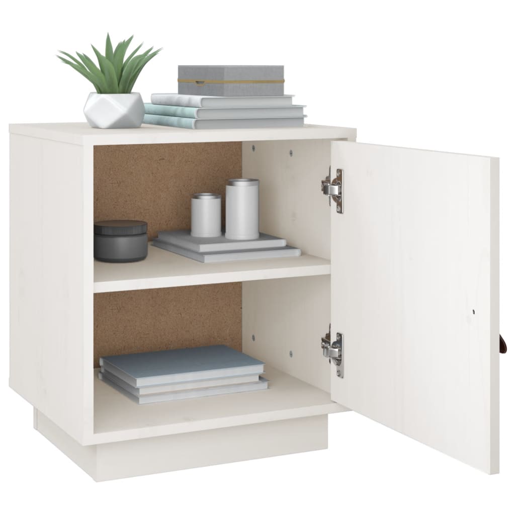 vidaXL Tables de chevet 2 pcs Blanc 40x34x45 cm Bois de pin massif