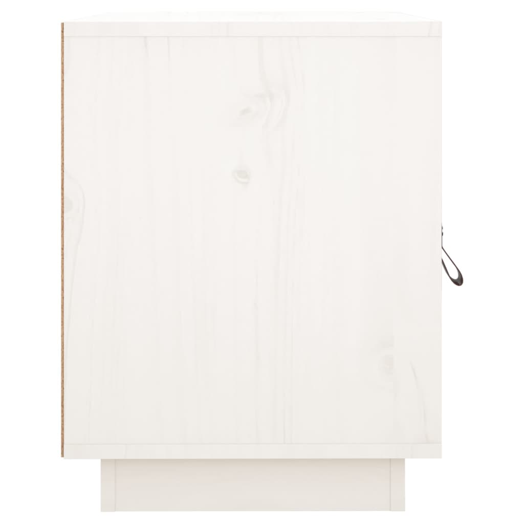 vidaXL Tables de chevet 2 pcs Blanc 40x34x45 cm Bois de pin massif