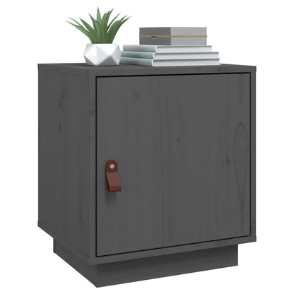 vidaXL Tables de chevet 2 pcs Gris 40x34x45 cm Pin massif