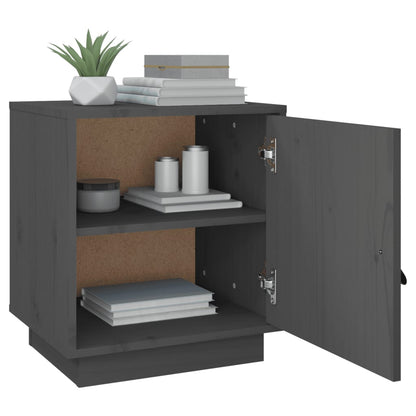 vidaXL Tables de chevet 2 pcs Gris 40x34x45 cm Pin massif