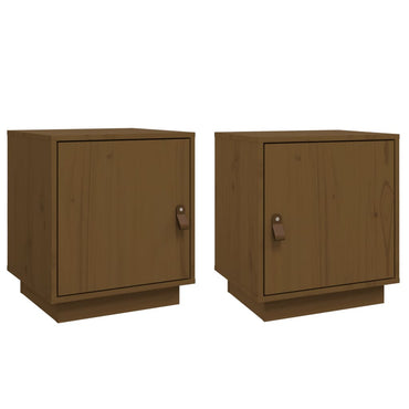 vidaXL Tables de chevet 2 pcs Marron miel 40x34x45 cm Bois de pin massif
