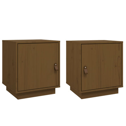 vidaXL Tables de chevet 2 pcs Marron miel 40x34x45 cm Bois de pin massif
