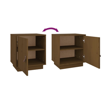 vidaXL Tables de chevet 2 pcs Marron miel 40x34x45 cm Bois de pin massif
