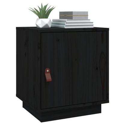 vidaXL Tables de chevet 2 pcs Noir 40x34x45 cm Bois de pin massif