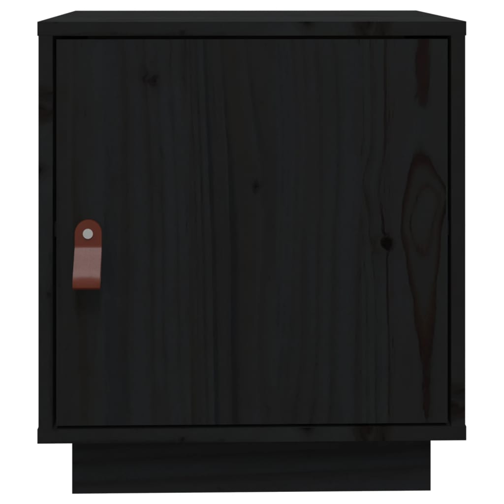 vidaXL Tables de chevet 2 pcs Noir 40x34x45 cm Bois de pin massif