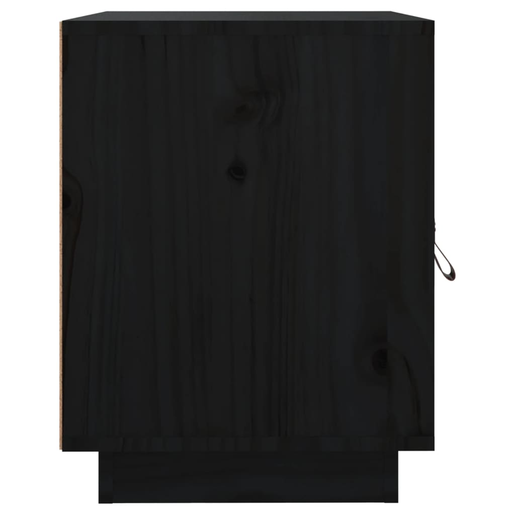 vidaXL Tables de chevet 2 pcs Noir 40x34x45 cm Bois de pin massif