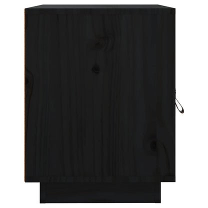vidaXL Tables de chevet 2 pcs Noir 40x34x45 cm Bois de pin massif