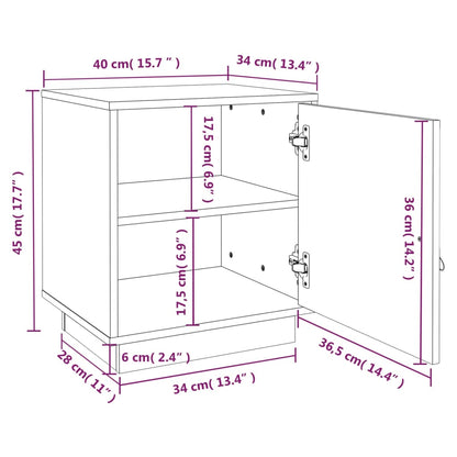 vidaXL Tables de chevet 2 pcs Noir 40x34x45 cm Bois de pin massif