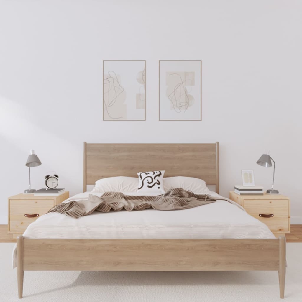 vidaXL Tables de chevet 2 pcs 40x34x35 cm Pin massif