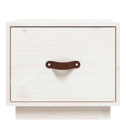 vidaXL Nachttisch Weiß 40x34x35 cm Massivholz Kiefer