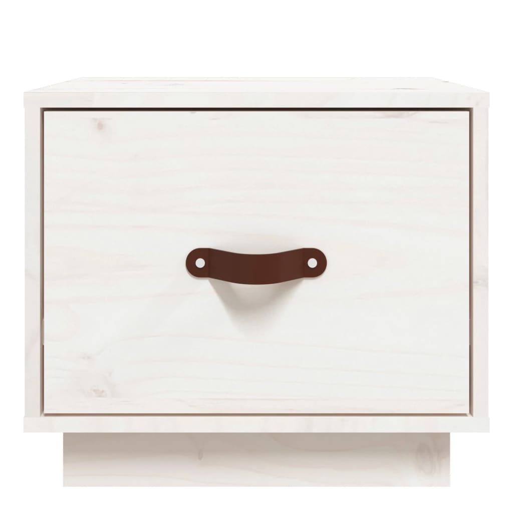vidaXL Tables de chevet 2 pcs Blanc 40x34x35 cm Bois de pin massif