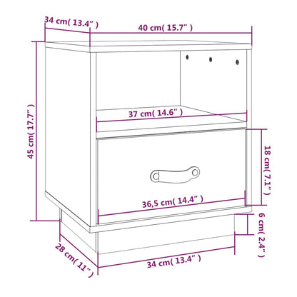 vidaXL Nachttische 2 Stk. Honigbraun 40x34x45 cm Massivholz Kiefer