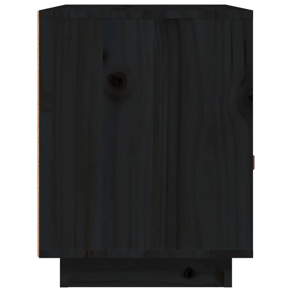 vidaXL Nachttisch Schwarz 40x34x45 cm Massivholz Kiefer