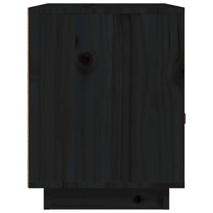 vidaXL Nachttisch Schwarz 40x34x45 cm Massivholz Kiefer